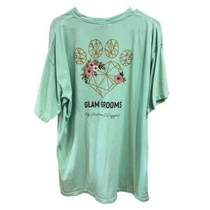 Glam Grooms Mint Short Sleeve Comfort Colors Graphic Top Size XL